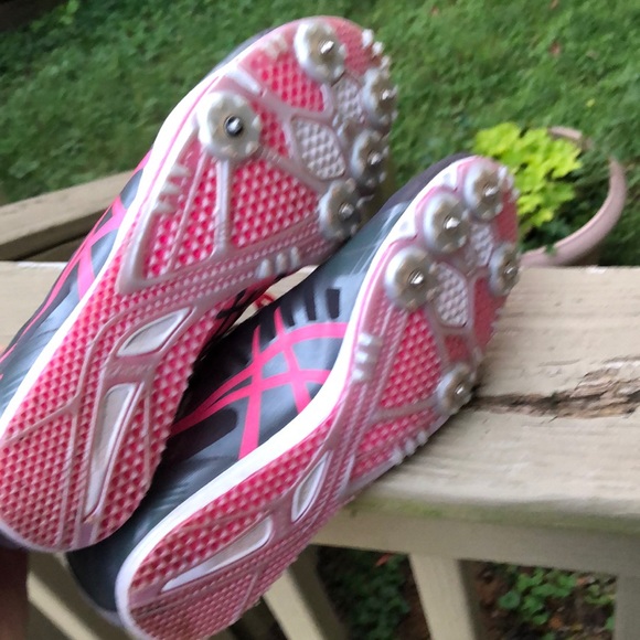 ASICS Spivey Track/Running women’s Pink/Gray size 7.5 with Spikes. Like new! - Picture 4 of 4